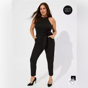 Torrid Ponte High Neck Belt Jumpsuit Size 00